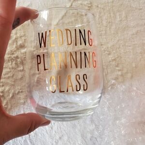 Wedding Planning Glass with Gold and Red Accents